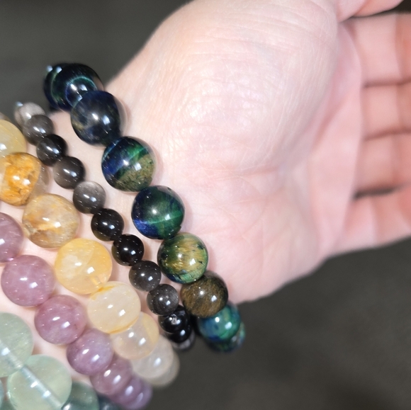 AAA Tigers Eye Bracelet Blue Green ON SALE - Picture 6 of 8